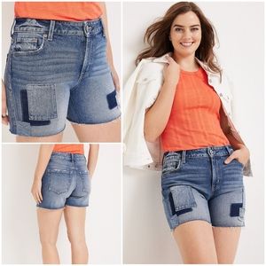 Jean shorts Patchwork size 12, NWT midrise, comfort stretch, 5" inseam Maurices